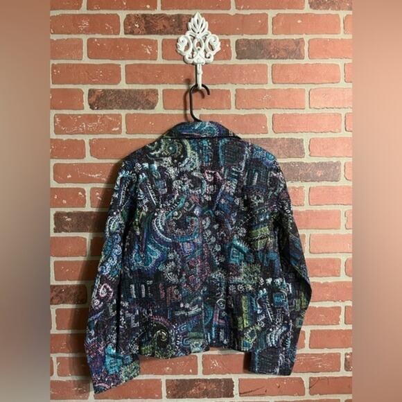 Chico’s | Colorful Quilted Grommet Snaps Jacket - Picture 5 of 7